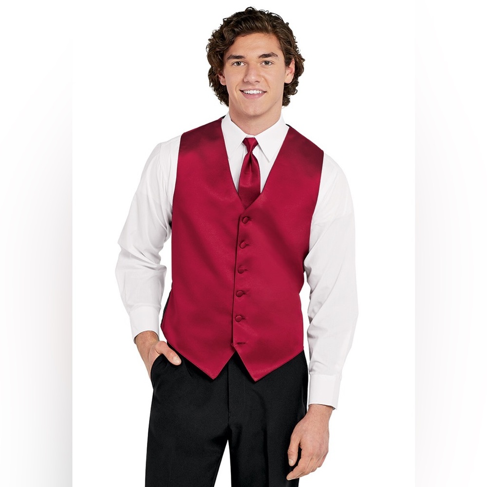 Southeastern Performance Apparel claret Precentor Vest XL and Cinch Satin Tie